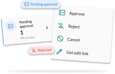 CrowdComms pending approval controls, with a count of people waiting and actions to approve or reject.